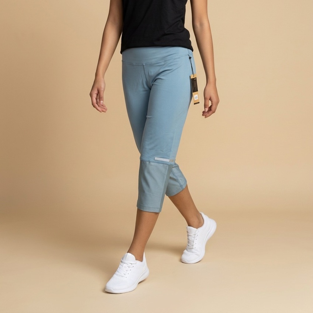NWT NOBULL Women’s Slate Blue Running Crop Leggings Reflective- Size Small